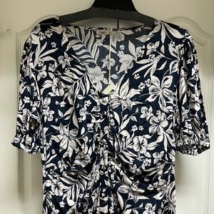 NWT Faherty Sorrento Dress Navy Hawaiian